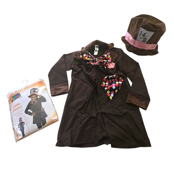Mad Hatter Costume Kid XL Alice Wonderland Outfit Halloween Character Cosplay - Picture 1 of 9